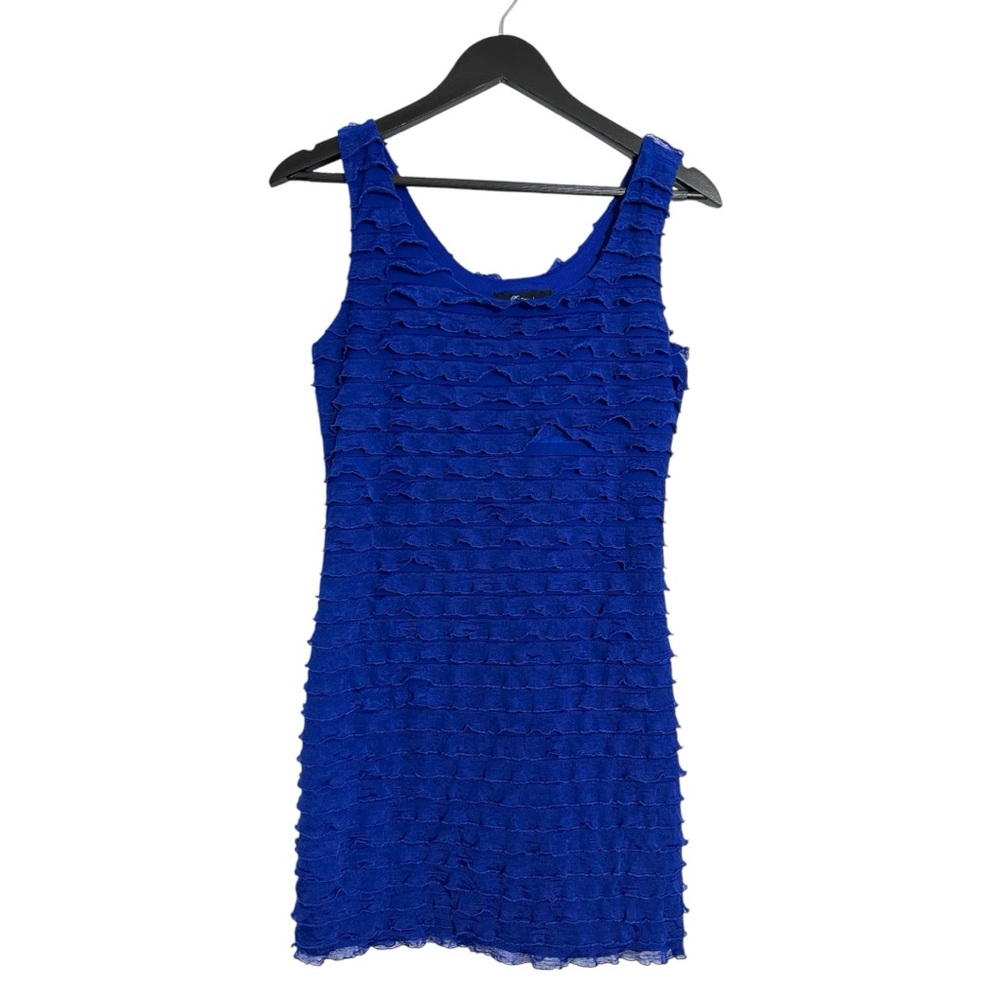 Forever 21 Blue Ruffle Layered Tank Dress Mini Y2K Size Medium Bodycon